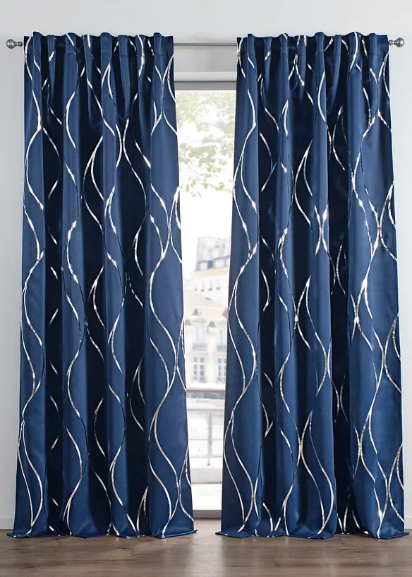 Rideau obscurcissant &agrave; imprim&eacute; brillant (1 pce), bonprix