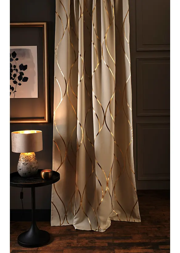 Rideau obscurcissant &agrave; imprim&eacute; brillant (1 pce), bonprix