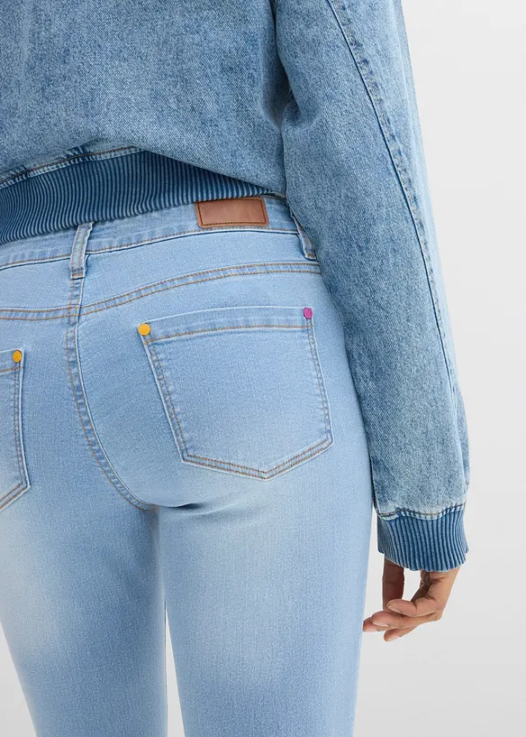 Jean droit taille mi-haute, extensible, bonprix