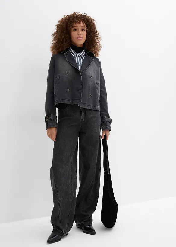 Trench court en denim, bonprix