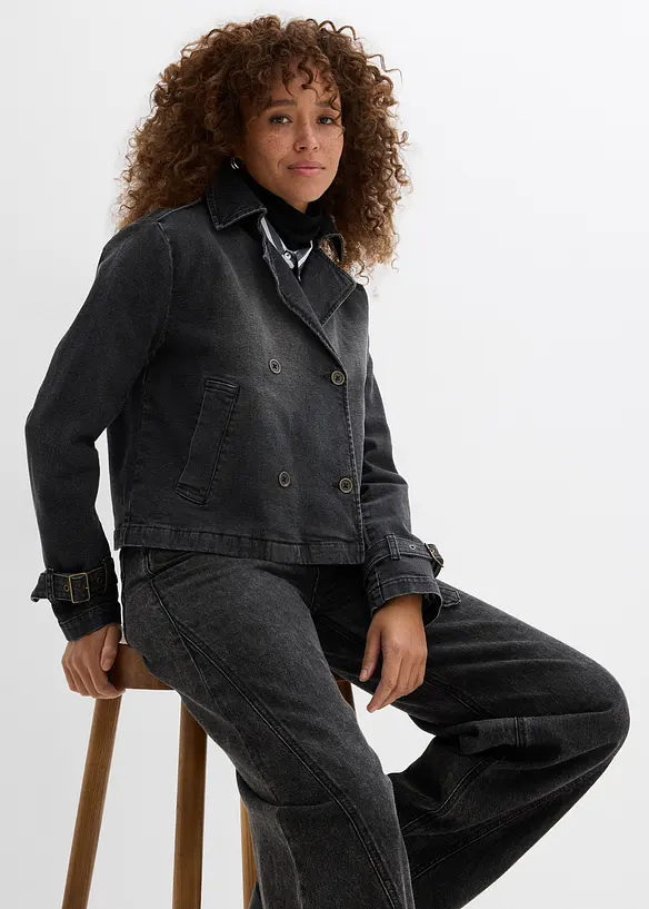Trench court en denim, bonprix