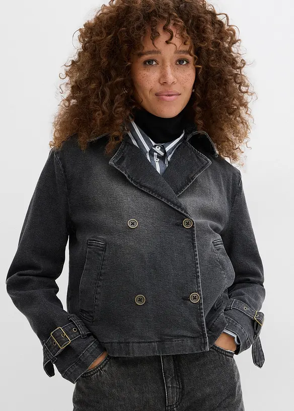 Trench court en denim, bonprix