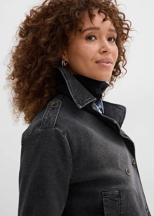 Trench court en denim, bonprix