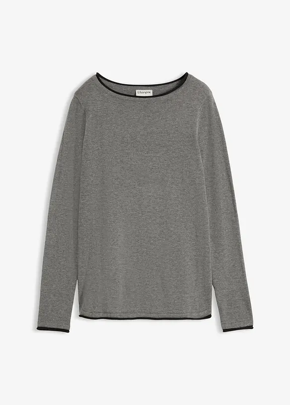 Pull en fine maille de coton m&eacute;lang&eacute;, bonprix