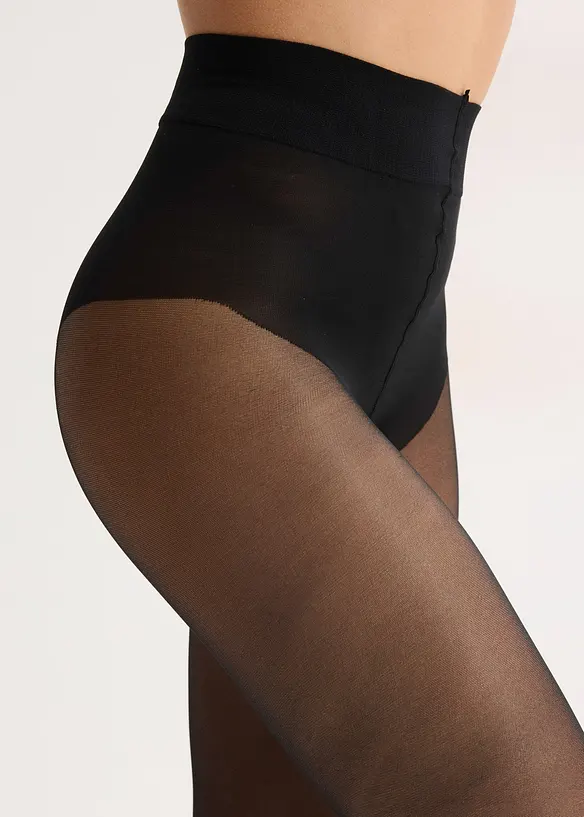 Lot de 2 collants transparents avec ceinture confort 30D, bonprix