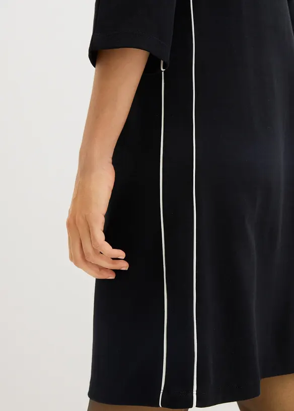 Robe en jersey &agrave; passepoil contrastant, bonprix