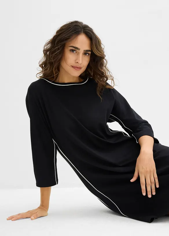 Robe en jersey &agrave; passepoil contrastant, bonprix