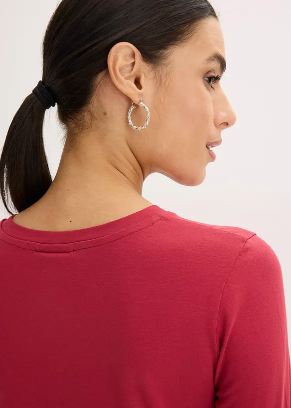 T-shirt manches longues en coton extensible, bonprix