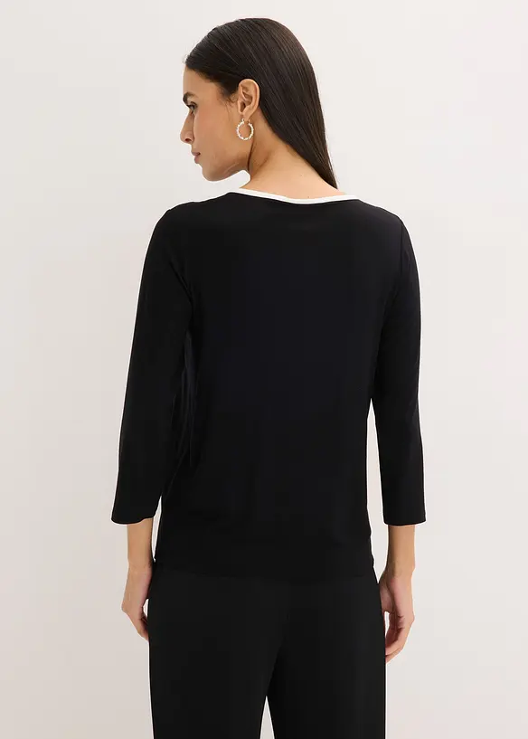 T-shirt &agrave; liser&eacute; contrastant, bonprix