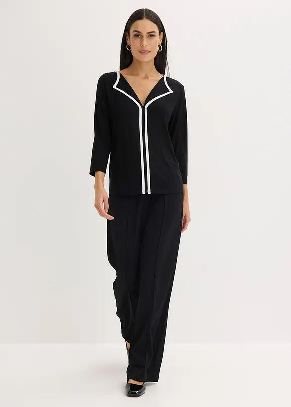 T-shirt &agrave; liser&eacute; contrastant, bonprix