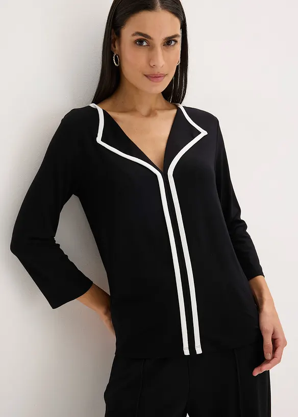 T-shirt &agrave; liser&eacute; contrastant, bonprix