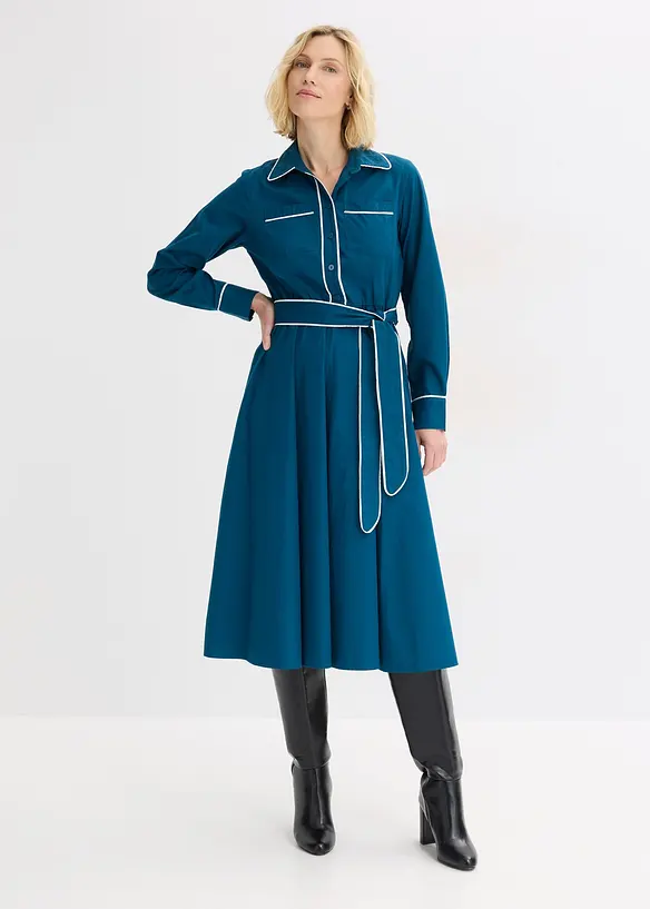 Robe en popeline de coton, sans repassage, bonprix