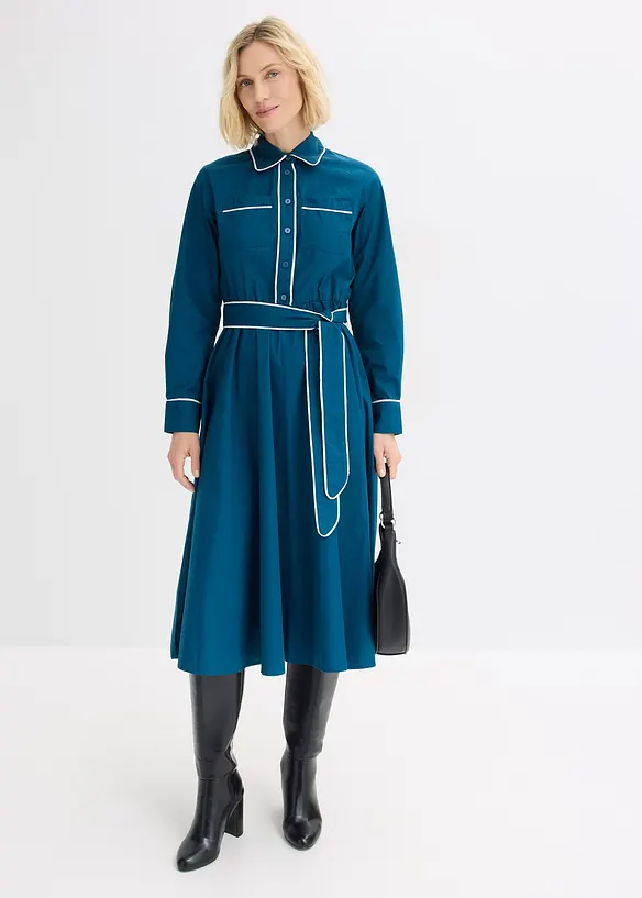 Robe en popeline de coton, sans repassage, bonprix