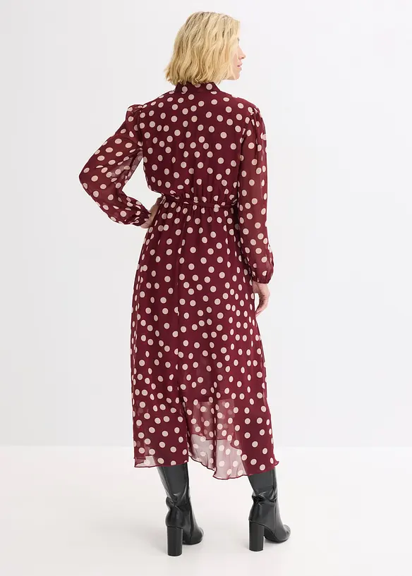 Robe en mousseline &agrave; passepoils contrastants, bonprix