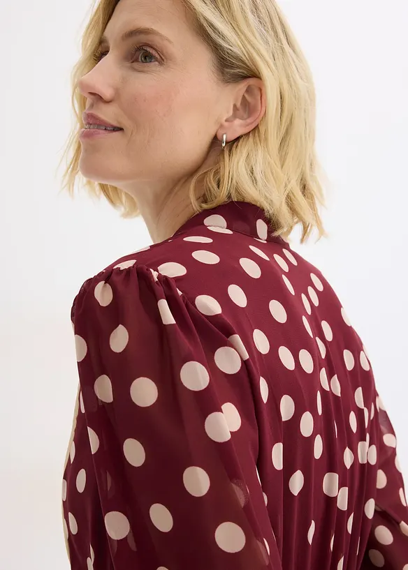 Robe en mousseline &agrave; passepoils contrastants, bonprix