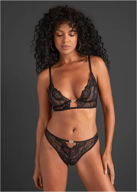 Ensemble soutien-gorge brassi&egrave;re et string ouvert, bonprix