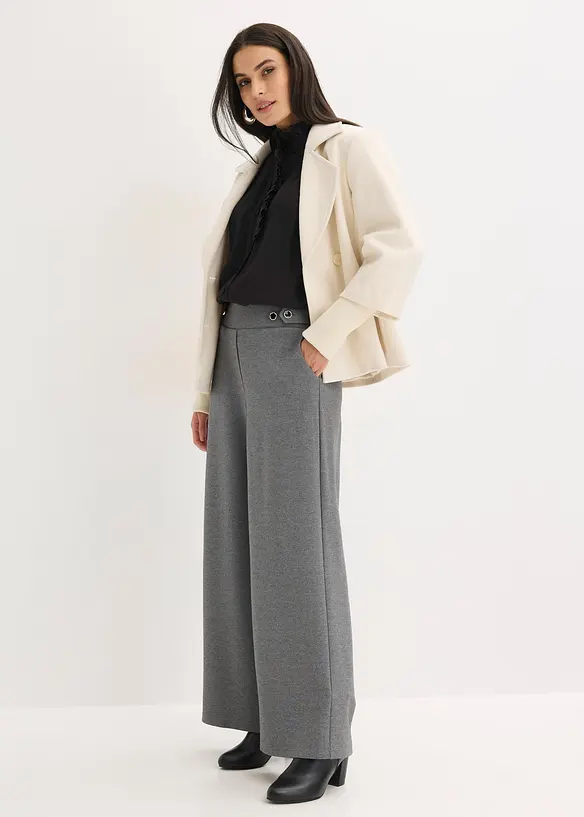 Pantalon en jersey &agrave; patte d&eacute;corative, bonprix