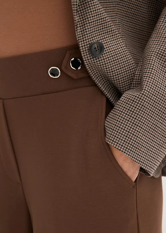 Pantalon en jersey &agrave; patte d&eacute;corative, bonprix