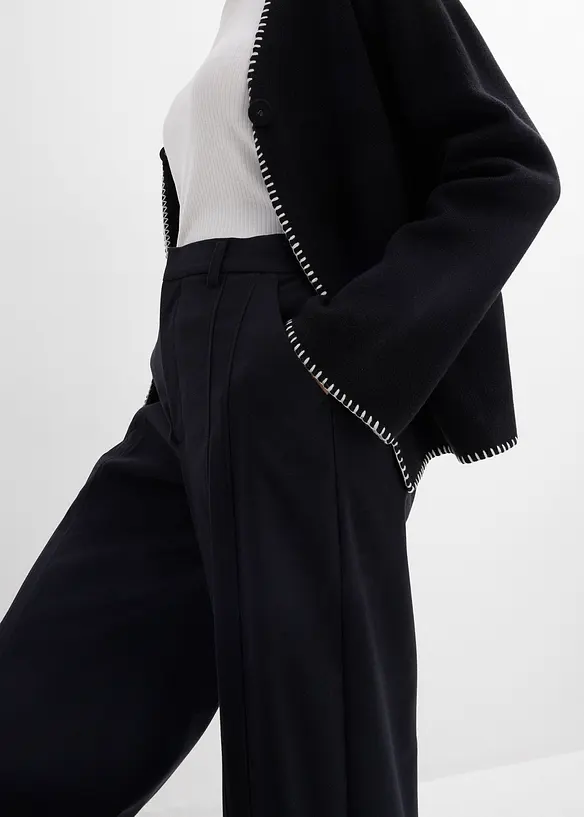 Pantalon ample &agrave; taille haute, bonprix