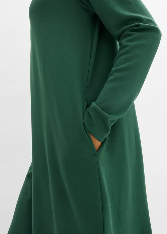 Robe en mati&egrave;re T-shirt, coupe trap&egrave;ze, bonprix