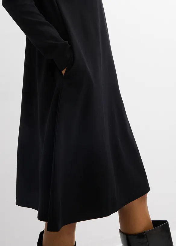 Robe en mati&egrave;re T-shirt, coupe trap&egrave;ze, bonprix