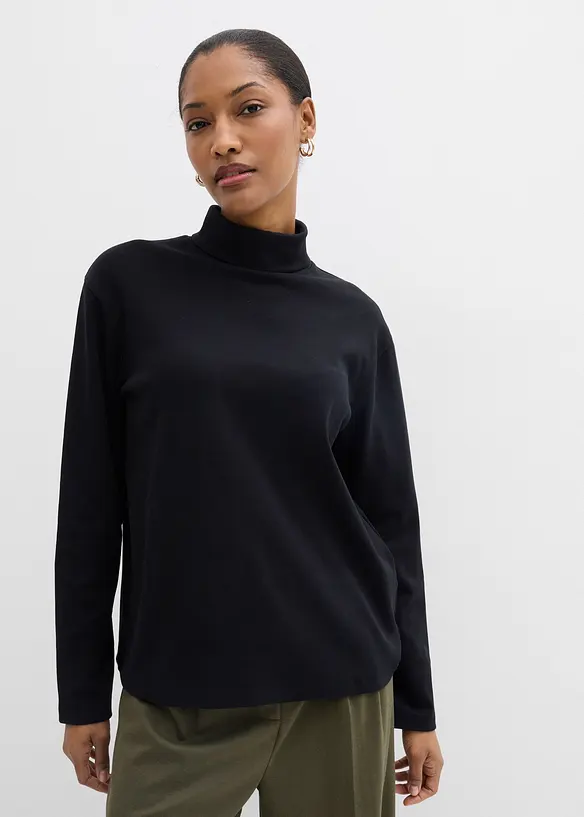 T-shirt col roul&eacute; 100% coton, bonprix