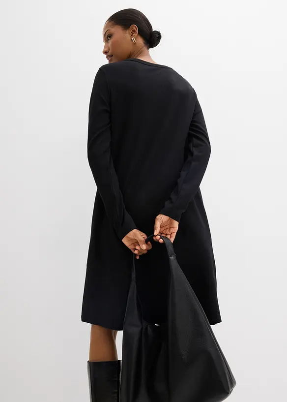 Robe en mati&egrave;re T-shirt, coupe trap&egrave;ze, bonprix