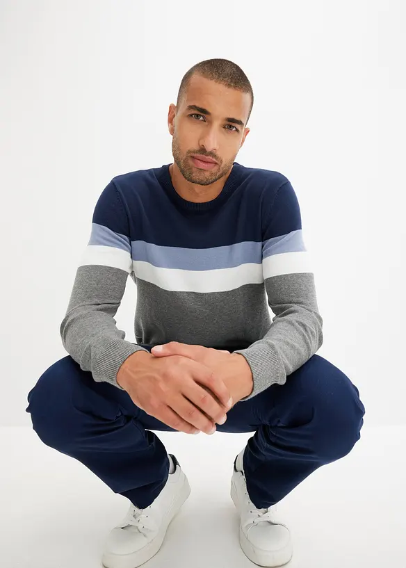 Pull en fine maille 100% coton, bonprix