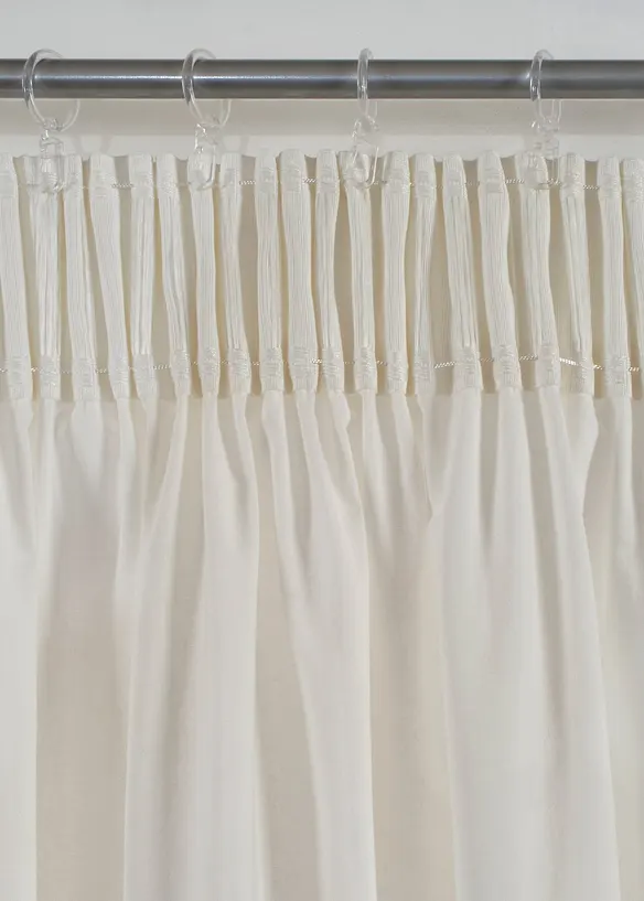 Rideau en coton &agrave; bordures brod&eacute;es (1&nbsp;pce), bonprix