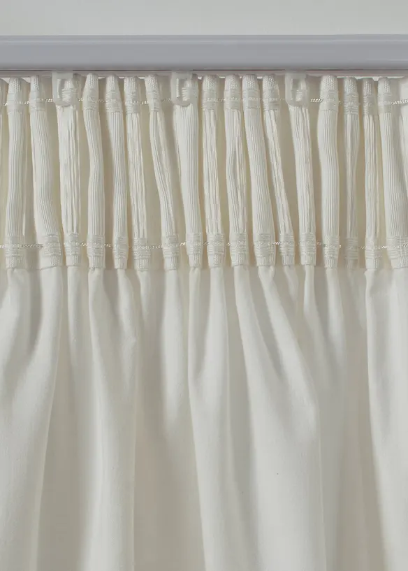 Rideau en coton &agrave; bordures brod&eacute;es (1&nbsp;pce), bonprix