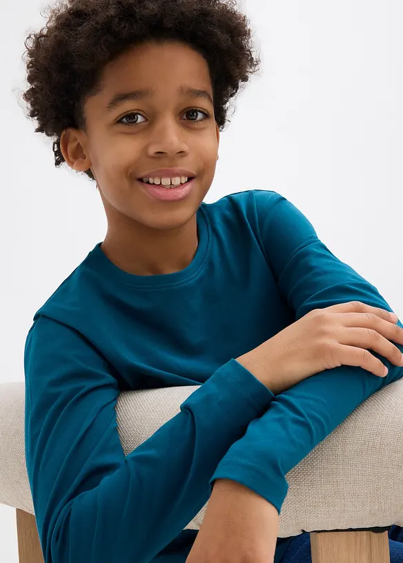 Lot de 3 T-shirts manches longues coton, bonprix