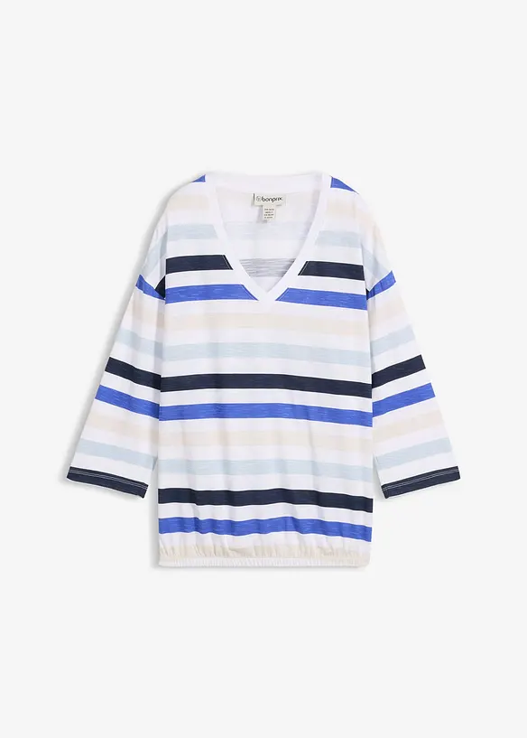 T-shirt en coton flamm&eacute;, manches 3/4, bonprix