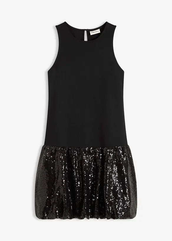 Robe &agrave; sequins en jersey milano confortable, bonprix