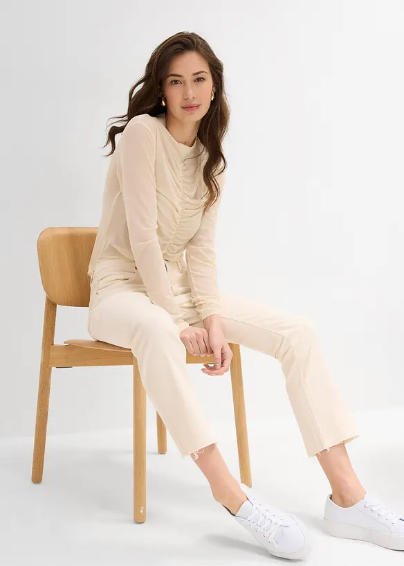 Jean flare taille haute, cropped, bonprix