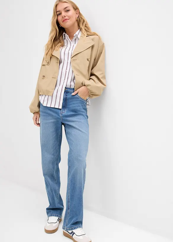 Jean ample et droit, taille haute, bonprix