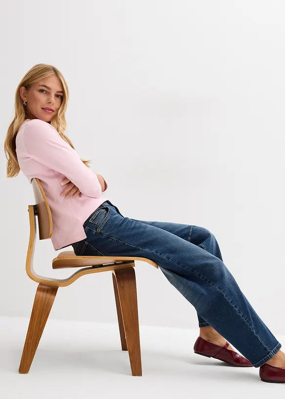 Jean barrel, taille mi-haute, bonprix