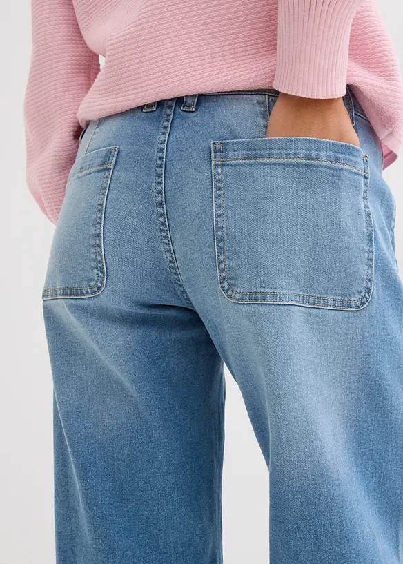 Jean barrel taille mi-haute, bonprix