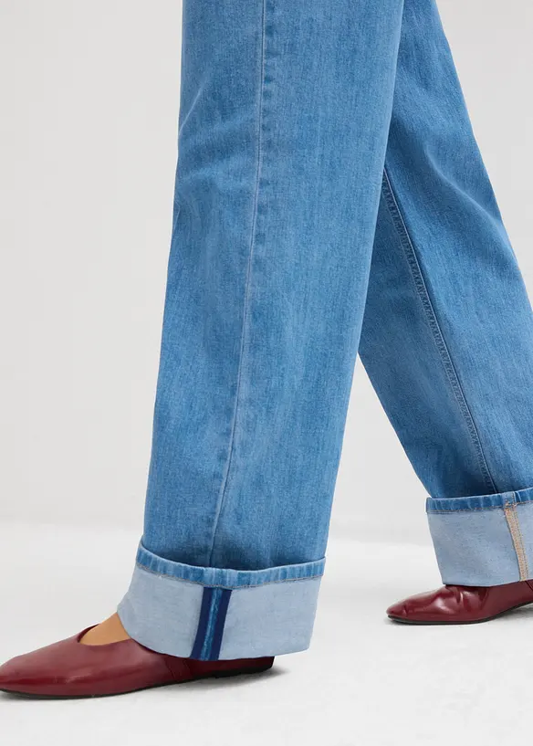 Jean droit loose taille mi-haute, long, bonprix