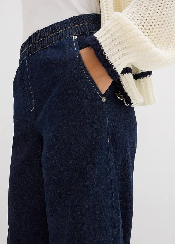 Jean barrel taille mi-haute &eacute;lastiqu&eacute;e, bonprix