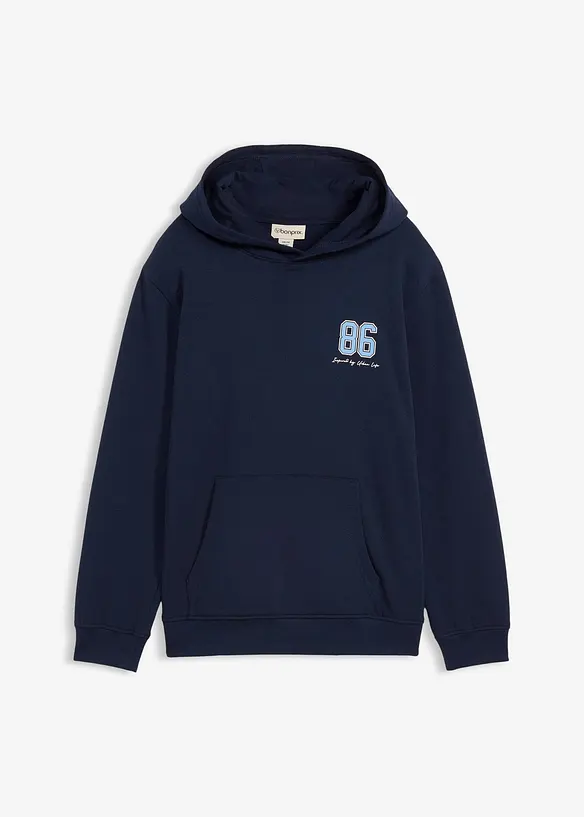 Sweat-shirt loose &agrave; capuche 100% coton, grand imprim&eacute; dos, bonprix