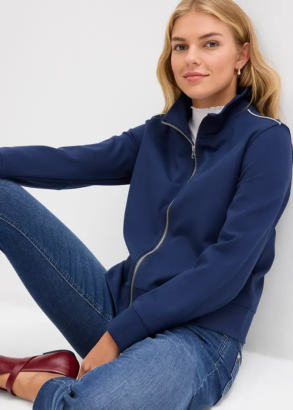 Sweat zipp&eacute; en Punto di Roma confortable, bonprix