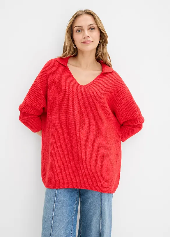 Pull oversize &agrave; col polo, bonprix