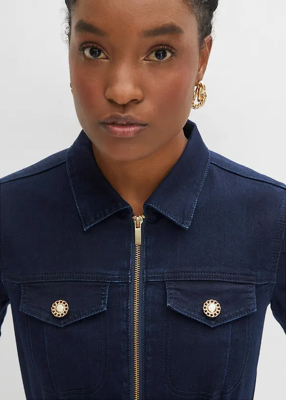 Robe en jean avec fermeture zipp&eacute;e, bonprix