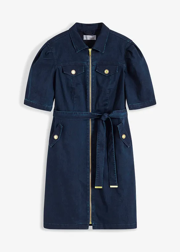 Robe en jean avec fermeture zipp&eacute;e, bonprix