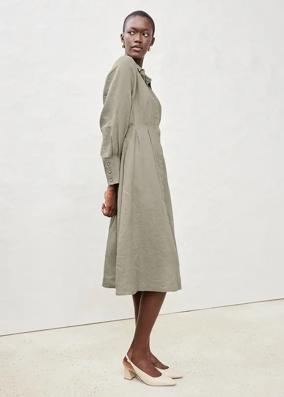 Robe-chemise 100% lin, bonprix