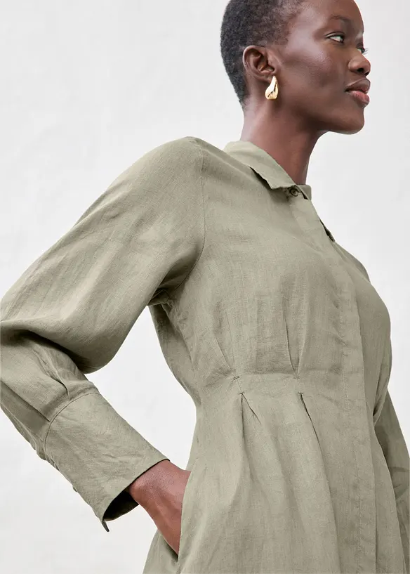 Robe-chemise 100% lin, bonprix