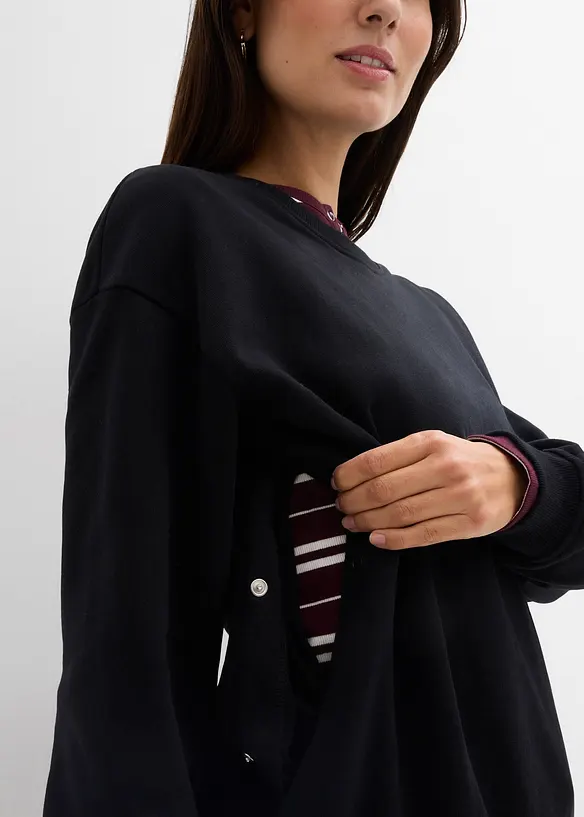 Sweat-shirt de grossesse et d&rsquo;allaitement 100% coton, bonprix