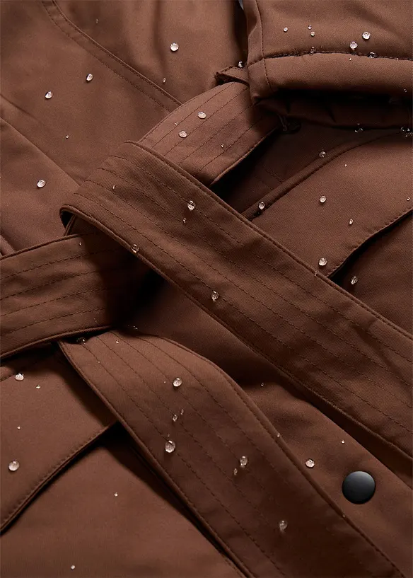 Manteau court d&eacute;perlant avec ceinture et doublure l&eacute;opard, bonprix