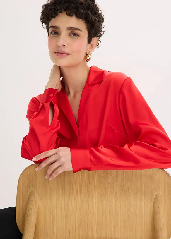 Chemisier en satin l&eacute;ger, bonprix