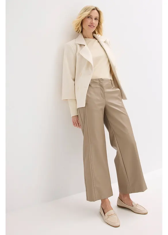 Jupe-culotte en tissu enduit, bonprix